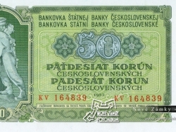Nové Zámky Historické Peniaze - 50.- Kcs 1953 líc