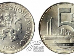 Nové Zámky Historické Peniaze - 5.- Kčs 1928
