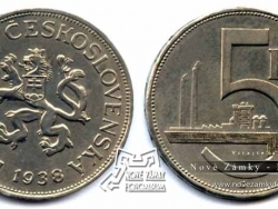 Nové Zámky Historické Peniaze - 5.- Kčs 1938