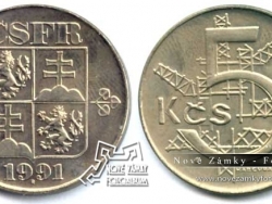 Nové Zámky Historické Peniaze - 5.- Kcs 1991