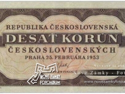 Nové Zámky Historické Peniaze - 10.- Kcs 1953