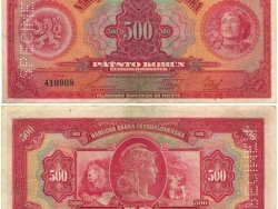 Nové Zámky Historické Peniaze - 500.- Kcs 1929