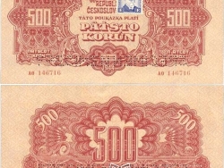 Nové Zámky Historické Peniaze - 500.- Kčs 1944