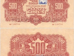 Nové Zámky Historické Peniaze - 500.- Kčs 1944