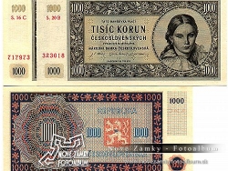 Nové Zámky Historické Peniaze - 1000.- Kčs 1945