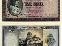 Nové Zámky Historické Peniaze - 1000.- Kčs 1945 b