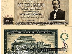 Nové Zámky Historické Peniaze - 5000.- Kčs 1945