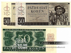 Nové Zámky Historické Peniaze - 50.- Kčs 1950