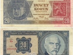 Nové Zámky Historické Peniaze - 20.- Kčs 1926