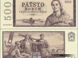 Nové Zámky Historické Peniaze - 500.- Kčs 1962