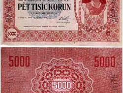 Nové Zámky Historické Peniaze - 5000.- Kčs 1919