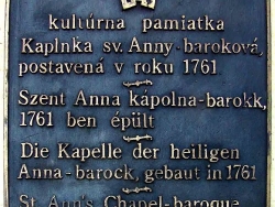 Nové Zámky Kaplnky - Kaplnka svätej Anny rok 1761