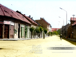 Nové Zámky Minulosť vo Farbe - Štefániková ulica (v pozadí strecha Sokolovne)