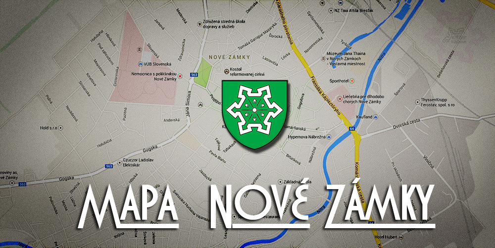 Mapa mesta Nové Zámky