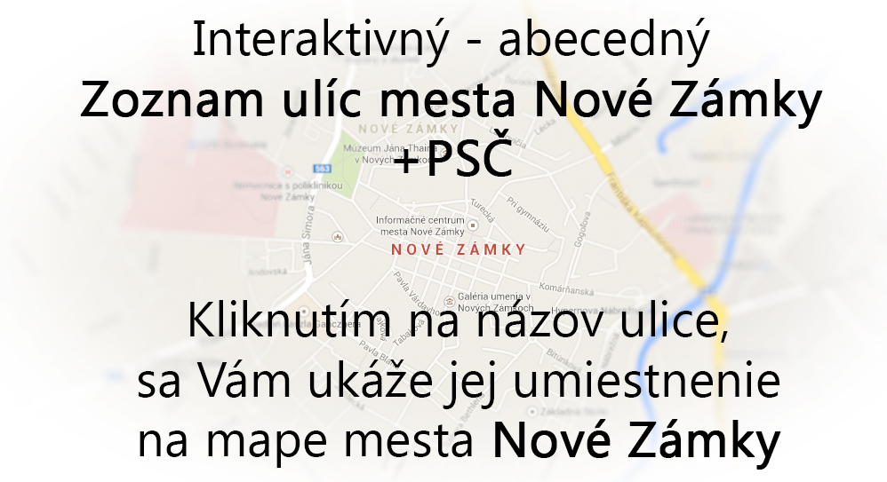 Zoznam ulíc v Nových Zámkoch