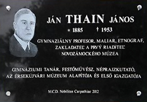 Pamätná tabuľa - Ján Thain